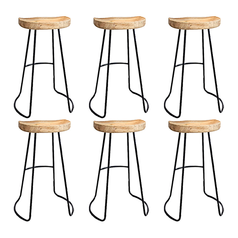 Saddle Seat Coffee Shop Bar & Counter Stool Modern Wood and Metal Dining Stool