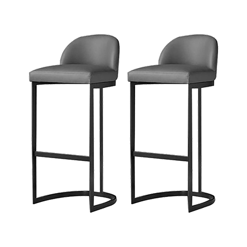 Industrial Low Back Stool Bucket Faux Leather Bar Stools for Bar