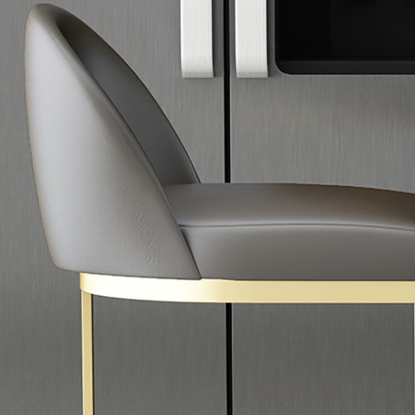 Industrial Low Back Stool Bucket Faux Leather Bar Stools for Bar