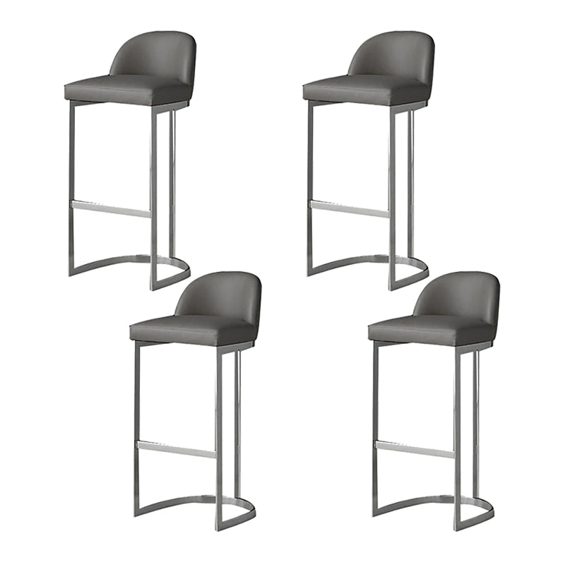 Industrial Low Back Stool Bucket Faux Leather Bar Stools for Bar