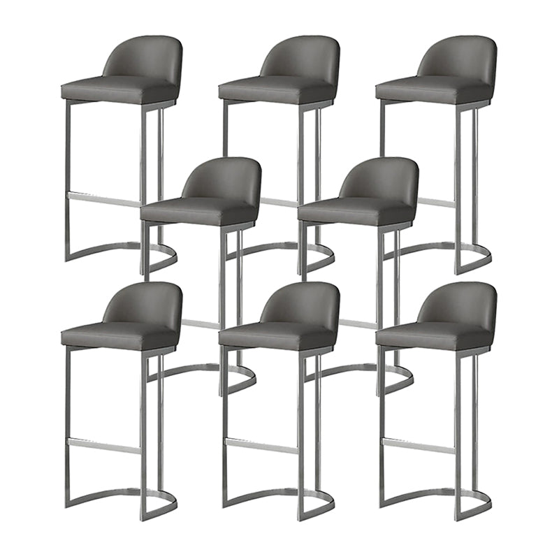 Industrial Low Back Stool Bucket Faux Leather Bar Stools for Bar