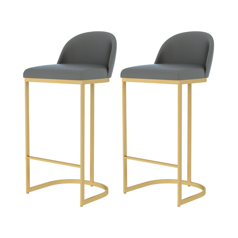 Industrial Low Back Stool Bucket Faux Leather Bar Stools for Bar