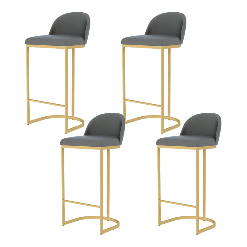 Industrial Low Back Stool Bucket Faux Leather Bar Stools for Bar