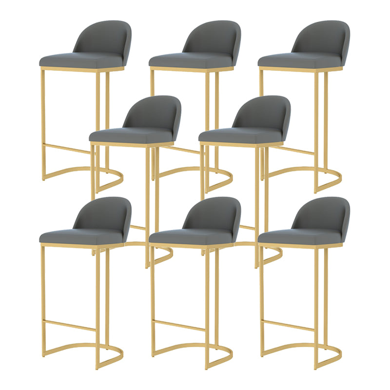 Industrial Low Back Stool Bucket Faux Leather Bar Stools for Bar