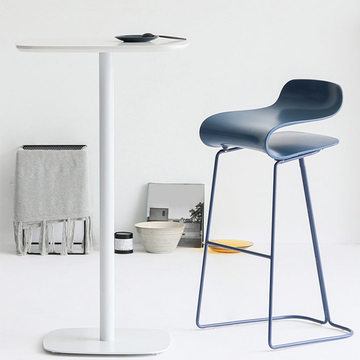 Backrest Armless Counter Stool Modern Iron Bar Stool with Plastic Cushion