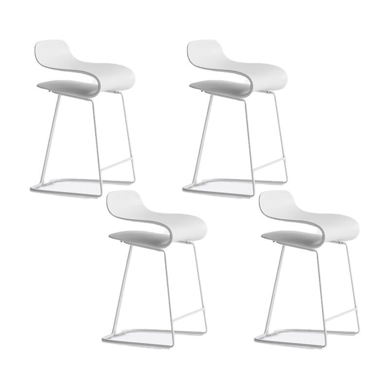 Backrest Armless Counter Stool Modern Iron Bar Stool with Plastic Cushion