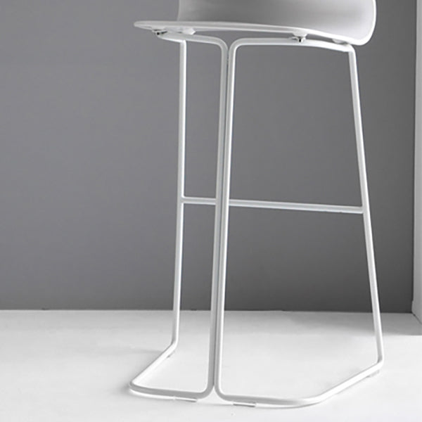 Backrest Armless Counter Stool Modern Iron Bar Stool with Plastic Cushion