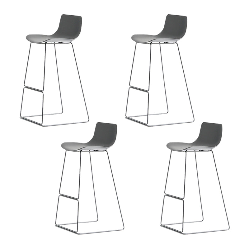 Modern Backrest Armless Counter Stool Iron High Stool with Plastic Cushion