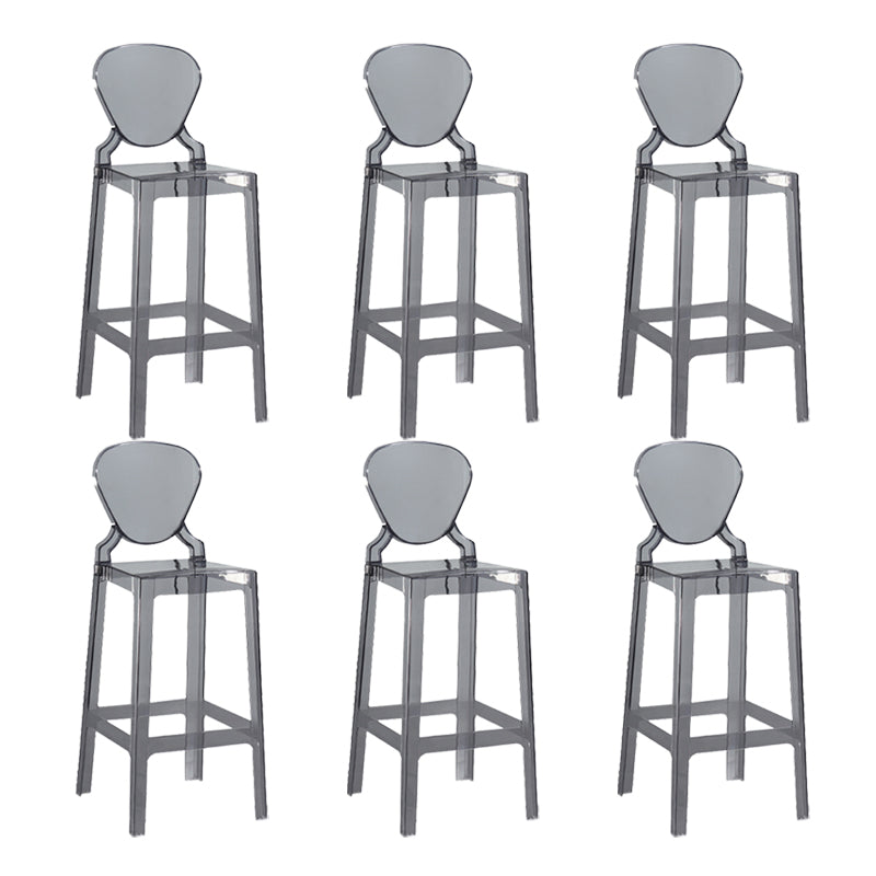 Industrial Backrest Armless Counter Stool Plastic Bar Stool with 4 Legs