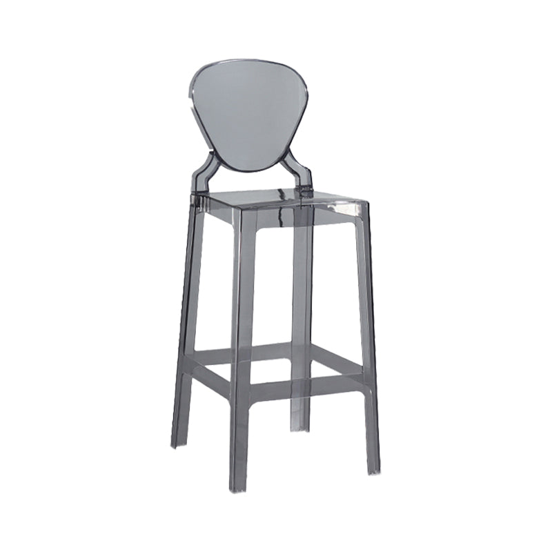 Industrial Backrest Armless Counter Stool Plastic Bar Stool with 4 Legs