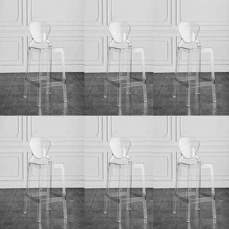 Industrial Backrest Armless Counter Stool Plastic Bar Stool with 4 Legs