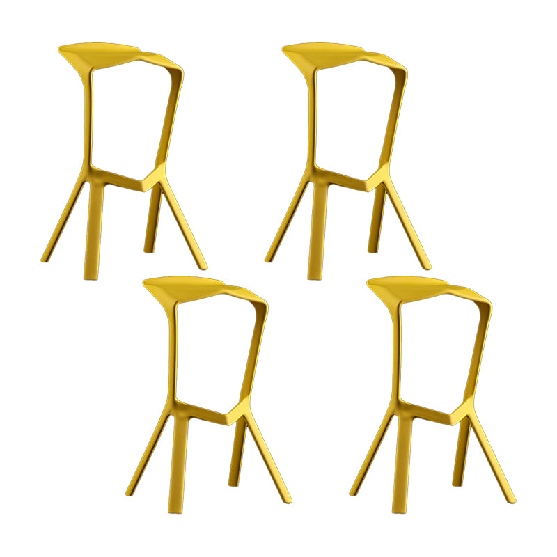Industrial Armless Counter Stool Plastic Cafe Bar Stool with 4 Legs