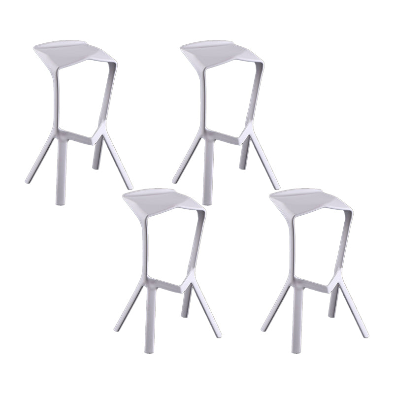 Industrial Armless Counter Stool Plastic Cafe Bar Stool with 4 Legs