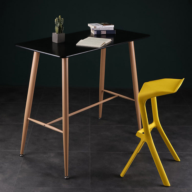 Industrial Armless Counter Stool Plastic Cafe Bar Stool with 4 Legs