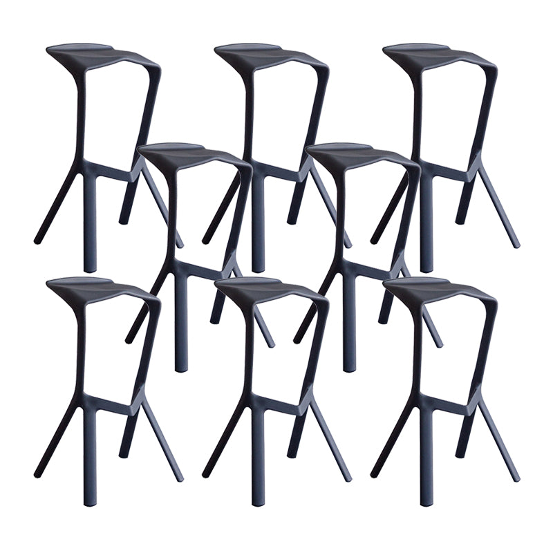Industrial Armless Counter Stool Plastic Cafe Bar Stool with 4 Legs