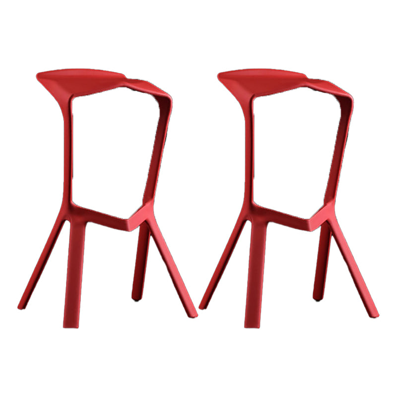 Industrial Armless Counter Stool Plastic Cafe Bar Stool with 4 Legs