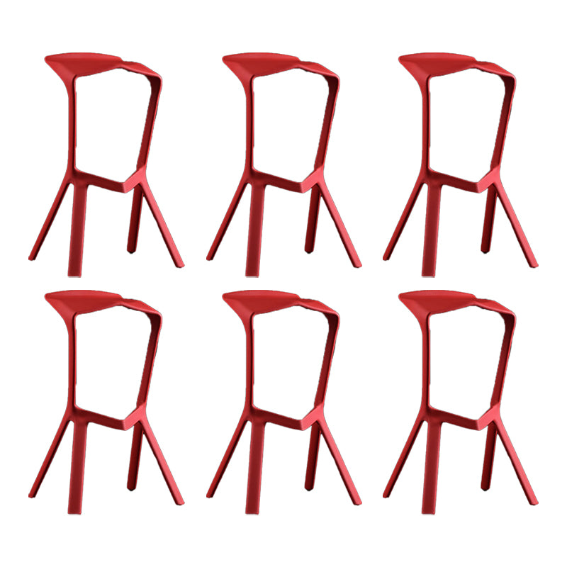 Industrial Armless Counter Stool Plastic Cafe Bar Stool with 4 Legs
