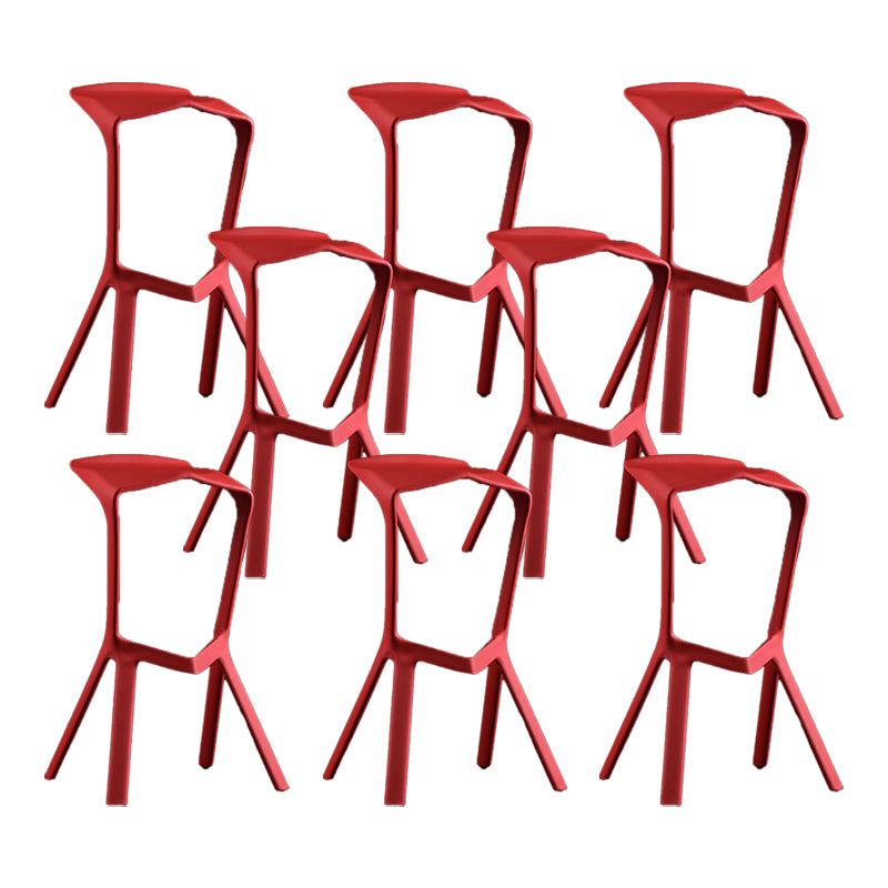 Industrial Armless Counter Stool Plastic Cafe Bar Stool with 4 Legs