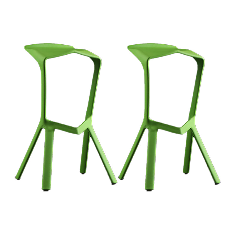 Industrial Armless Counter Stool Plastic Cafe Bar Stool with 4 Legs
