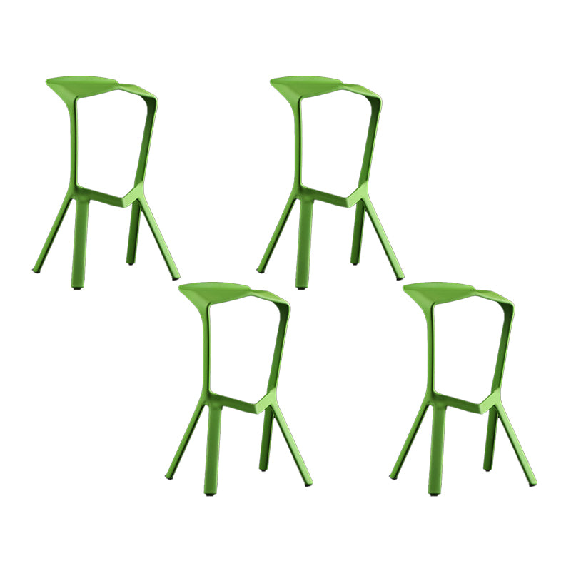Industrial Armless Counter Stool Plastic Cafe Bar Stool with 4 Legs