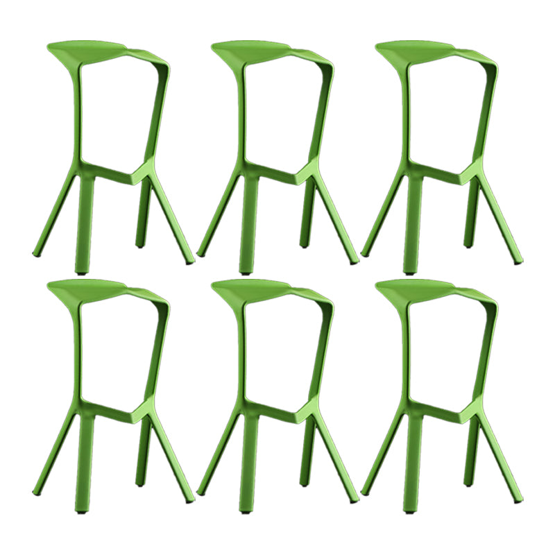 Industrial Armless Counter Stool Plastic Cafe Bar Stool with 4 Legs