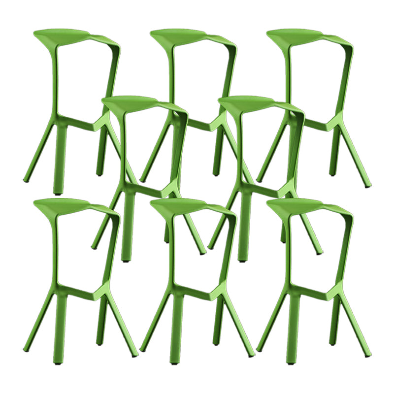 Industrial Armless Counter Stool Plastic Cafe Bar Stool with 4 Legs