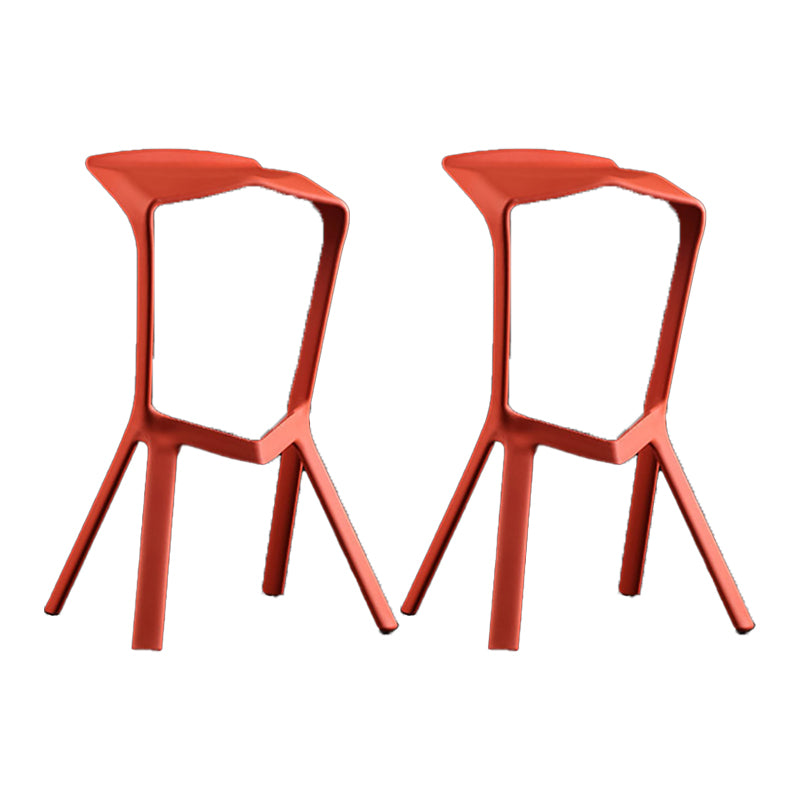 Industrial Armless Counter Stool Plastic Cafe Bar Stool with 4 Legs
