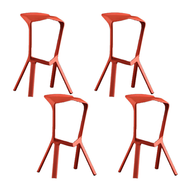 Industrial Armless Counter Stool Plastic Cafe Bar Stool with 4 Legs