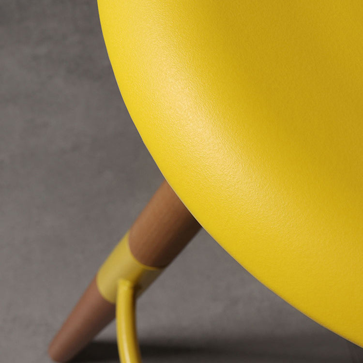 Modern Round Seat Counter Stool Solid Wood Backless Counter-height Stool