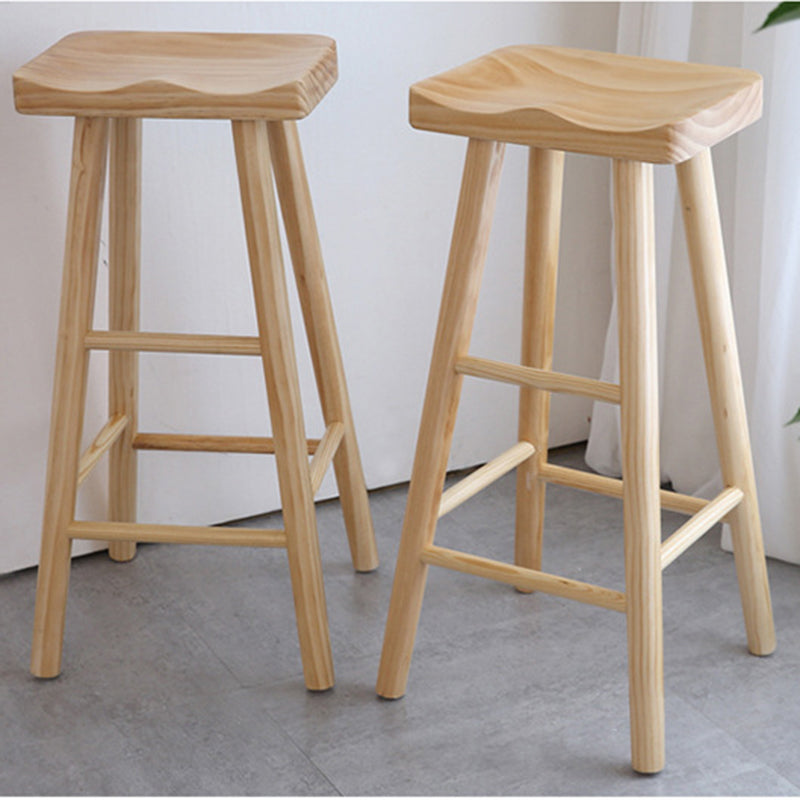 Industrial Counter High Stool Solid Wood Backless Counter-height Stool