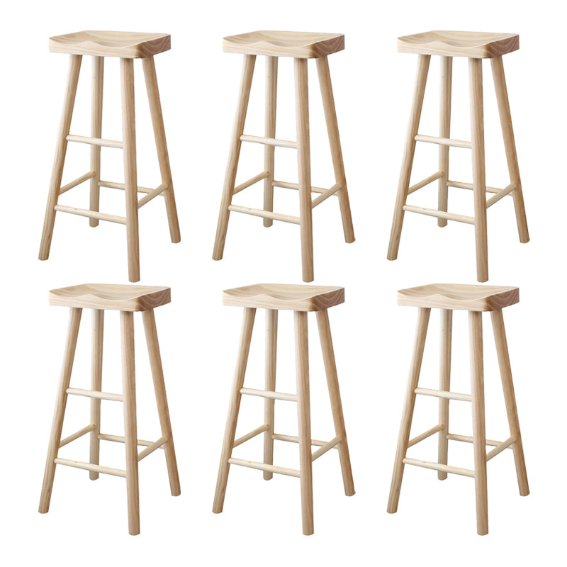 Industrial Counter High Stool Solid Wood Backless Counter-height Stool