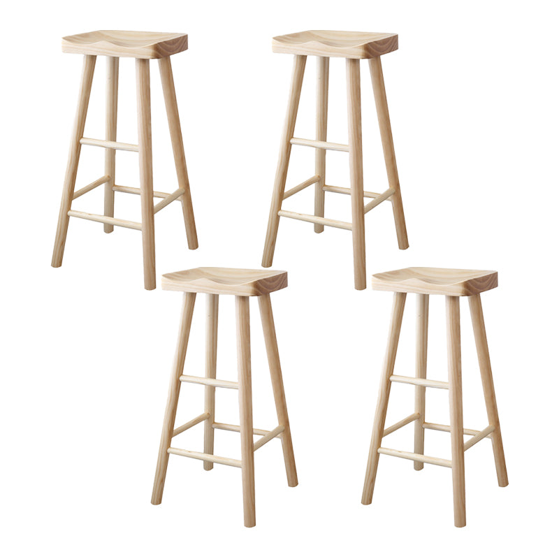 Industrial Counter High Stool Solid Wood Backless Counter-high Stool