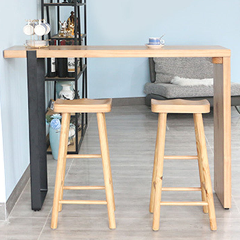 Industrial Counter High Stool Solid Wood Backless Counter-high Stool