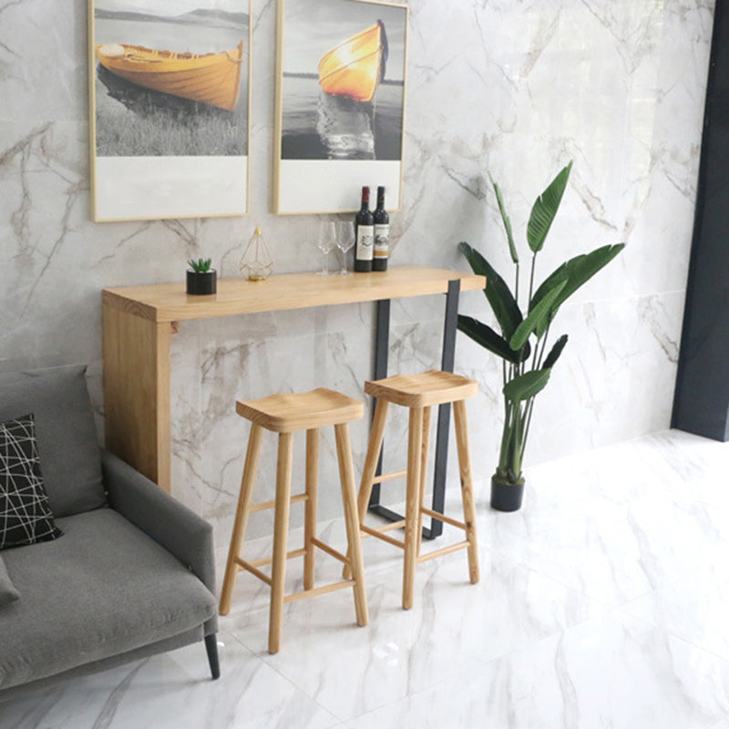 Industrial Counter High Stool Solid Wood Backless Counter-high Stool