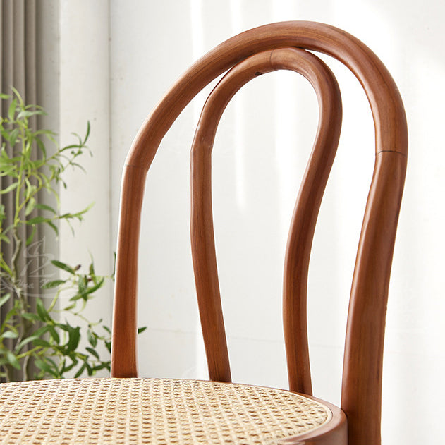 Contemporary Wooden Bar-stool Solid Round Seat Counter Bar Stool with Wood Legs