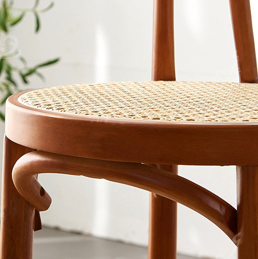 Contemporary Wooden Bar-stool Solid Round Seat Counter Bar Stool with Wood Legs