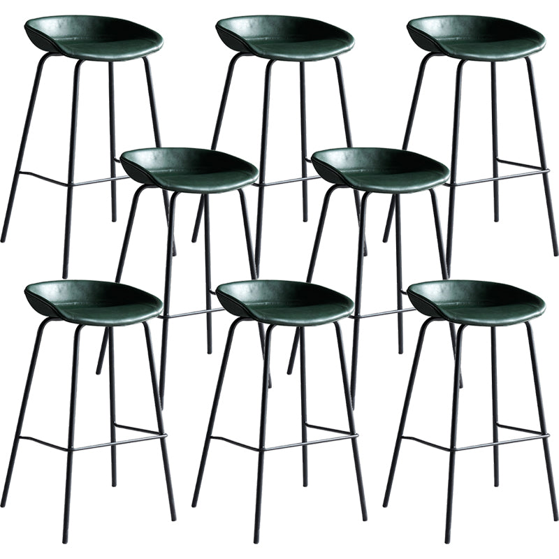 Contemporary PU Leather Bar-stool Bucket Seat Counter Bar Stool with Metal Legs