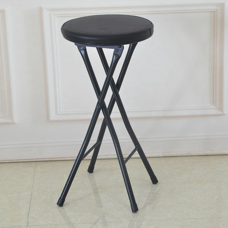Foldable Bistro Round Shape High Chair Modern Counter Chair with Metal 4 Legs