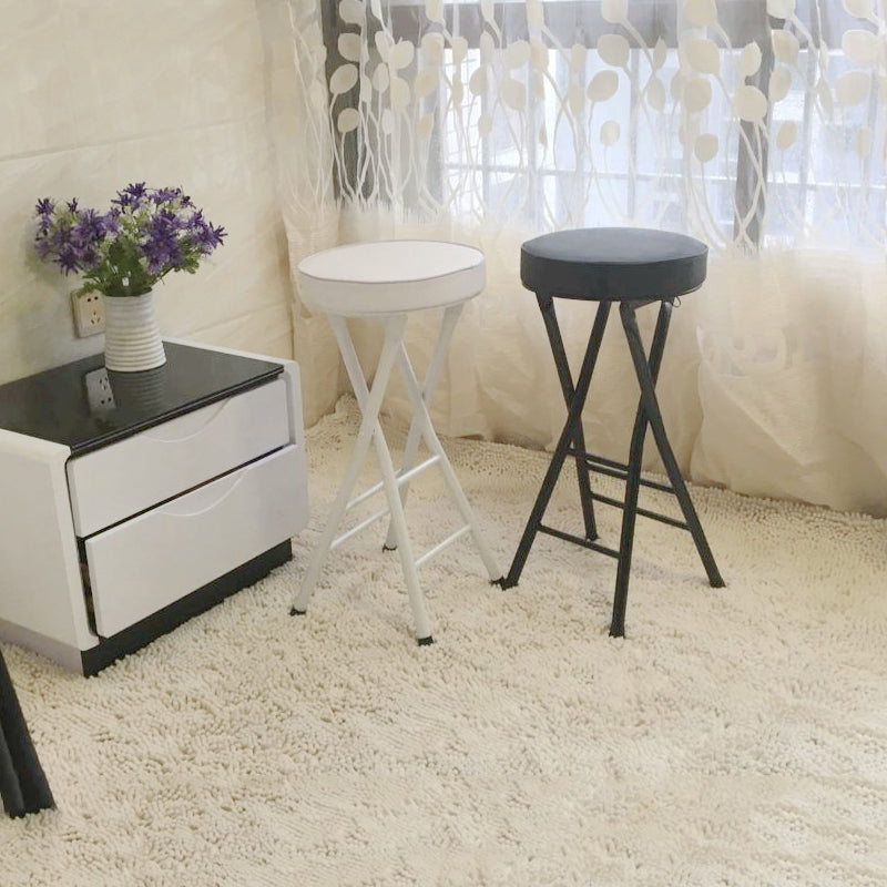 Foldable Bistro Round Shape High Chair Modern Counter Chair with Metal 4 Legs