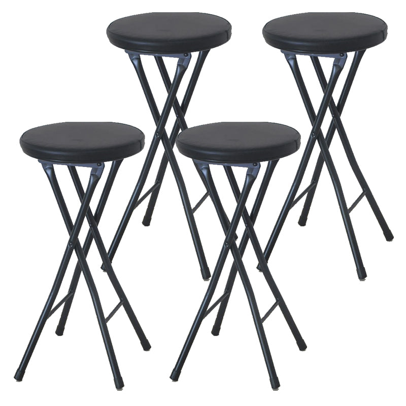 Foldable Bistro Round Shape High Chair Modern Counter Chair with Metal 4 Legs