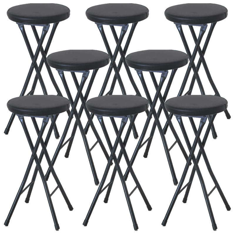 Foldable Bistro Round Shape High Chair Modern Counter Chair with Metal 4 Legs