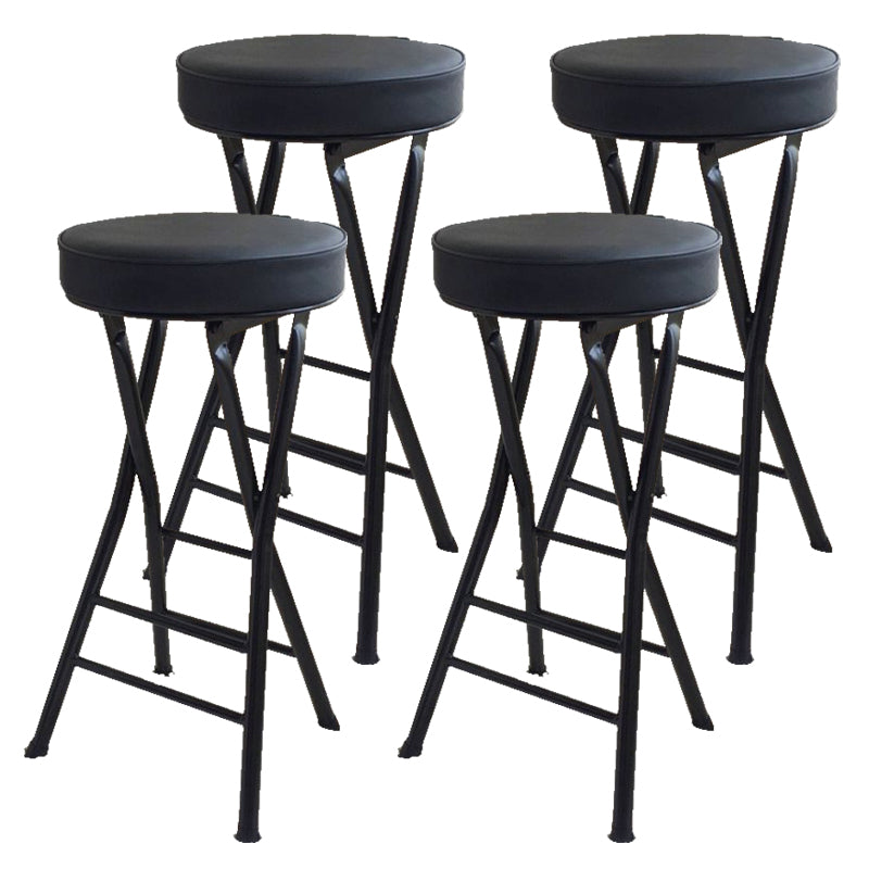 Foldable Bistro Round Shape High Chair Modern Counter Chair with Metal 4 Legs