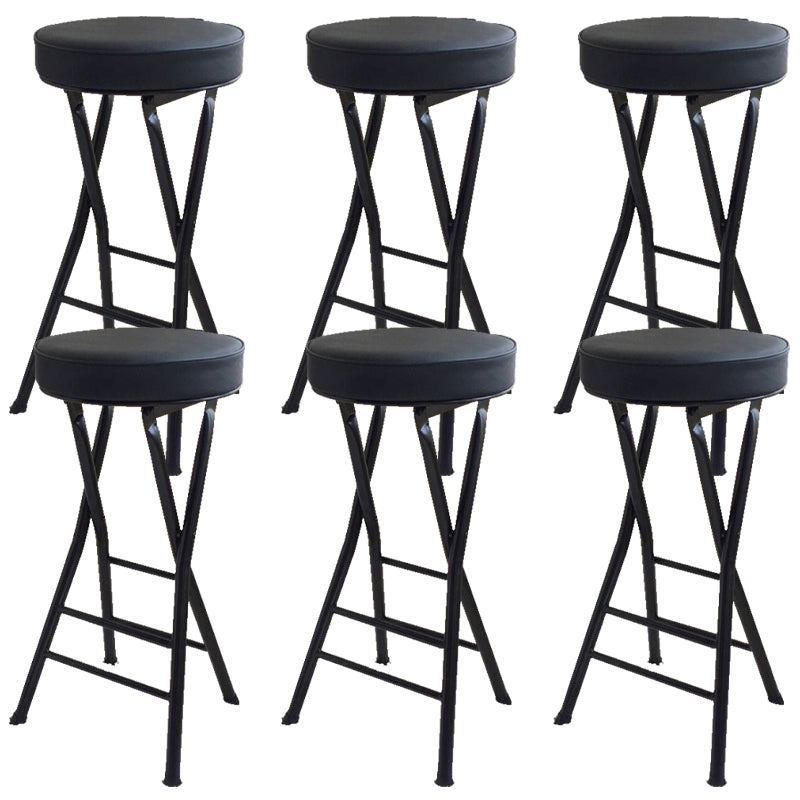 Foldable Bistro Round Shape High Chair Modern Counter Chair with Metal 4 Legs