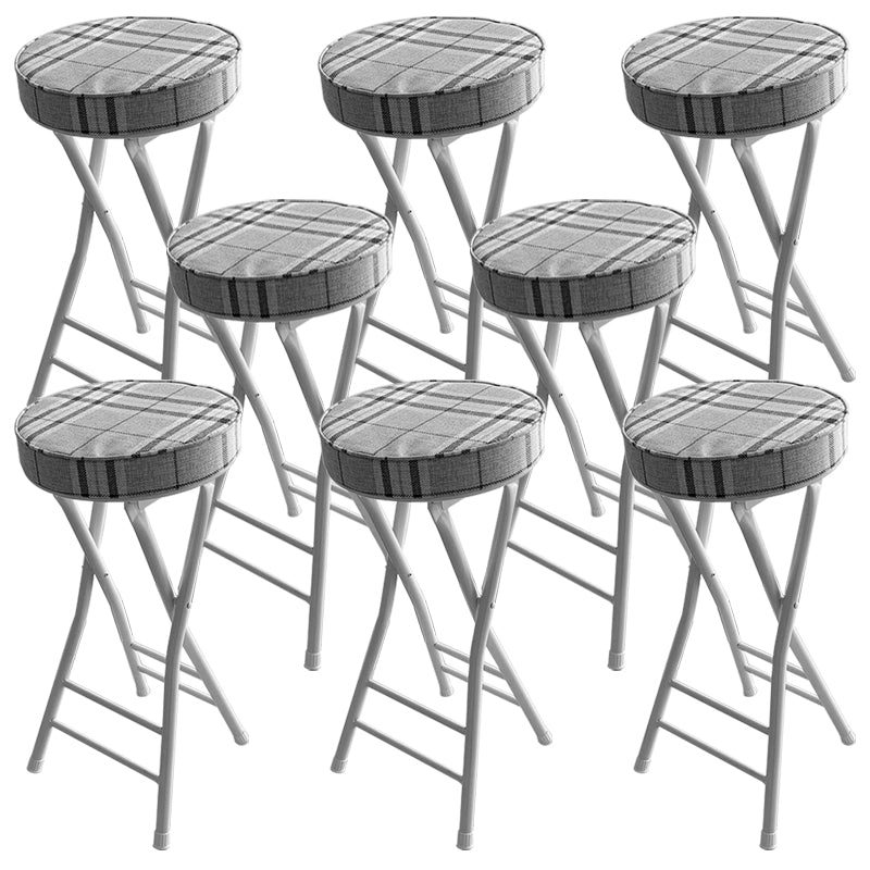 Foldable Bistro Round Shape High Chair Modern Counter Chair with Metal 4 Legs