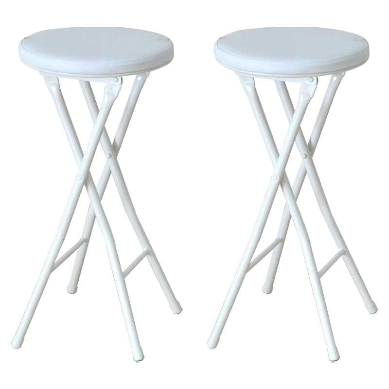 Foldable Bistro Round Shape High Chair Modern Counter Chair with Metal 4 Legs