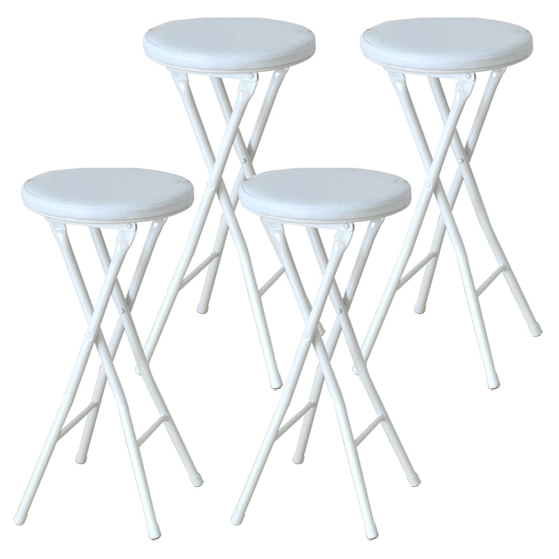 Foldable Bistro Round Shape High Chair Modern Counter Chair with Metal 4 Legs