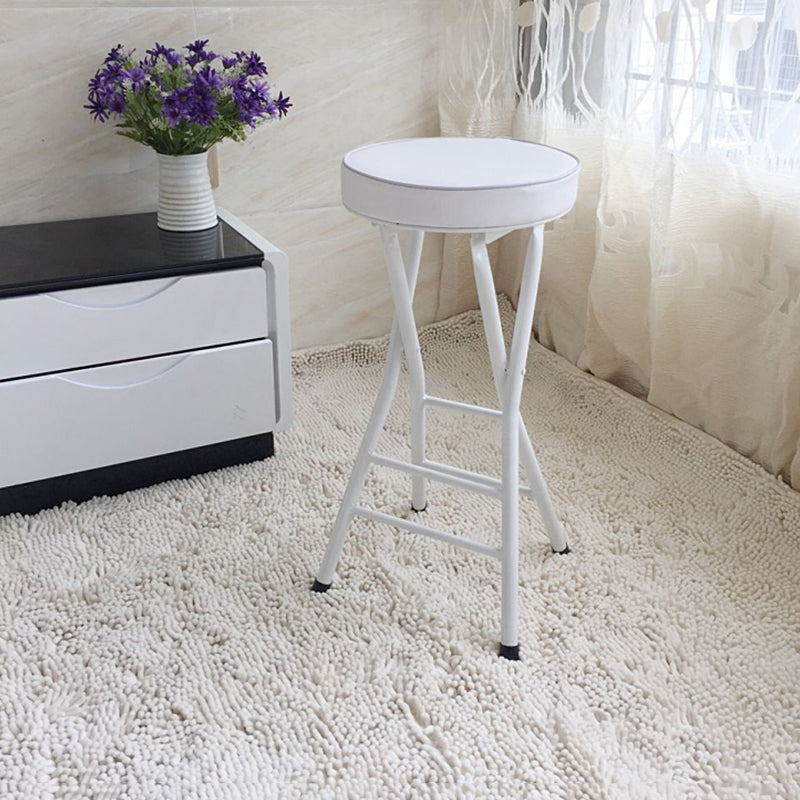 Foldable Bistro Round Shape High Chair Modern Counter Chair with Metal 4 Legs