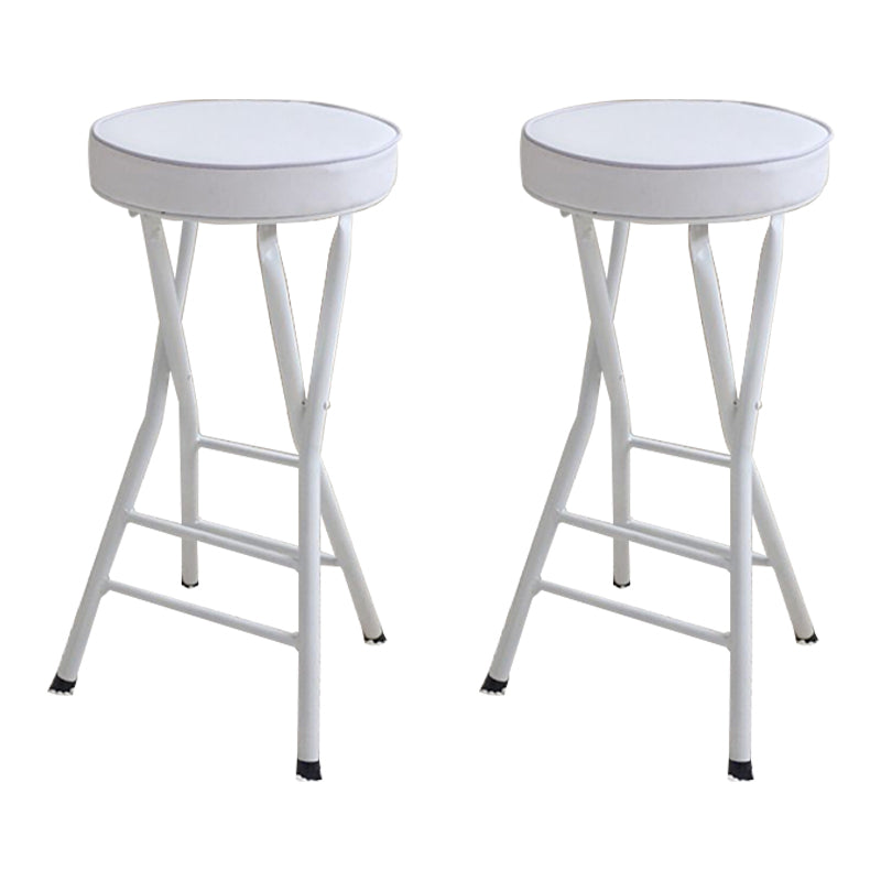 Foldable Bistro Round Shape High Chair Modern Counter Chair with Metal 4 Legs