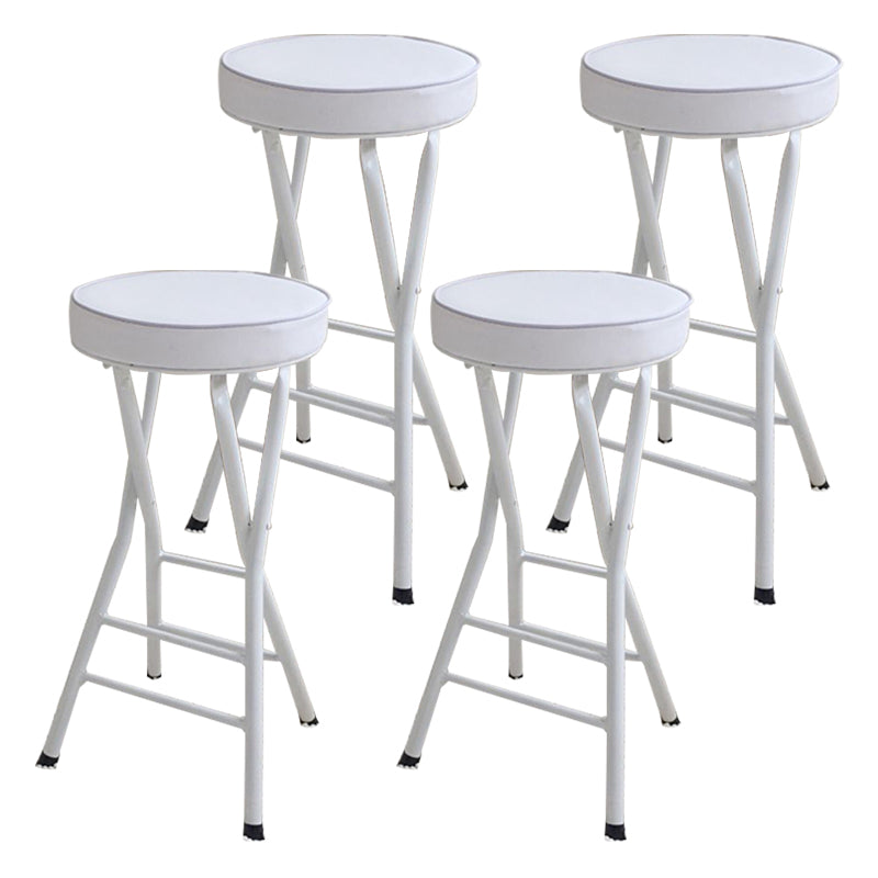 Foldable Bistro Round Shape High Chair Modern Counter Chair with Metal 4 Legs