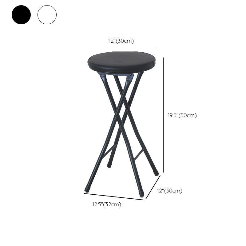 Foldable Bistro Round Shape High Chair Modern Counter Chair with Metal 4 Legs